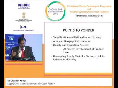 Chandan Kumar, Deputy Chief Materials Manager, Rail Coach Factory speaks on Emerging Business Opportunity for MSMEs in Procurement