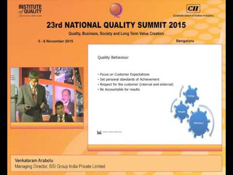Venkataram Arabolu, ?Managing Director, BSI Group speaks on Quality Culture 