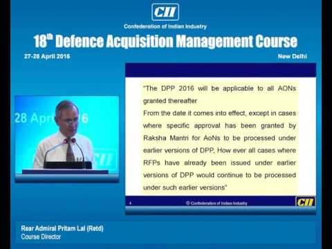 Rear Admiral Pritam Lal (Retd), Course Director speaks on Defence Acquisition 
