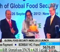 Launch of Global Food Security Index 2012  on NDTV PROFIT organised by CII - FACE